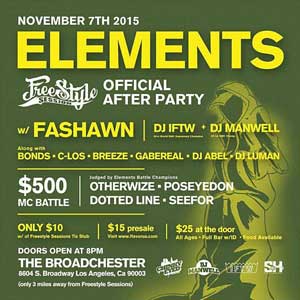 Legendary Club Elements Returns One Night Only
